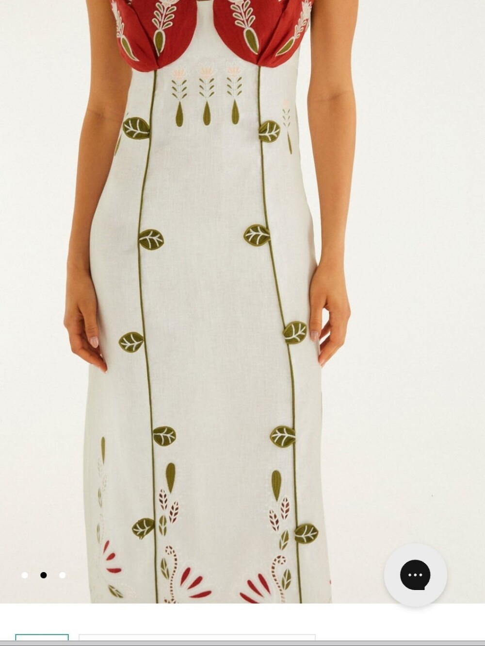 Farm Rio Off-White Tulip Richelieu Embroidered Mididress - Picture 3 of 4